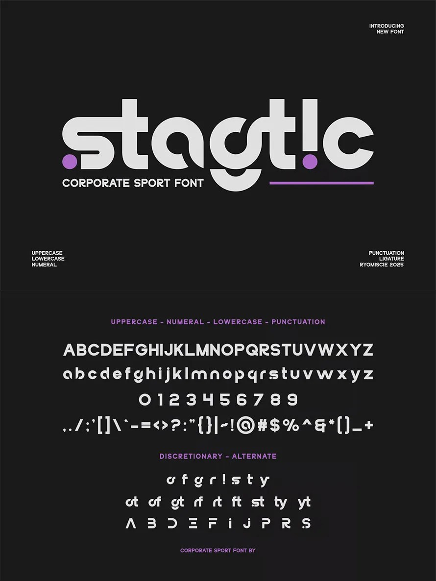 Stagtic Corporate Logo Sport Font