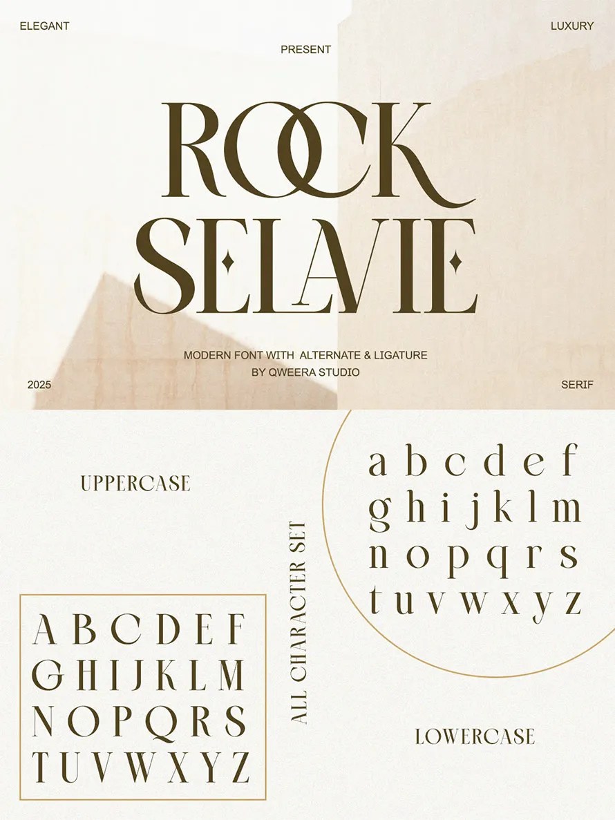 Rock Selavie Modern Elegant Luxury Logo Font