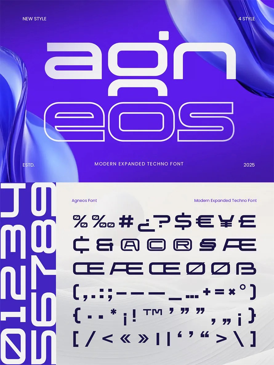 Agneos Modern Expanded Techno Logo Font