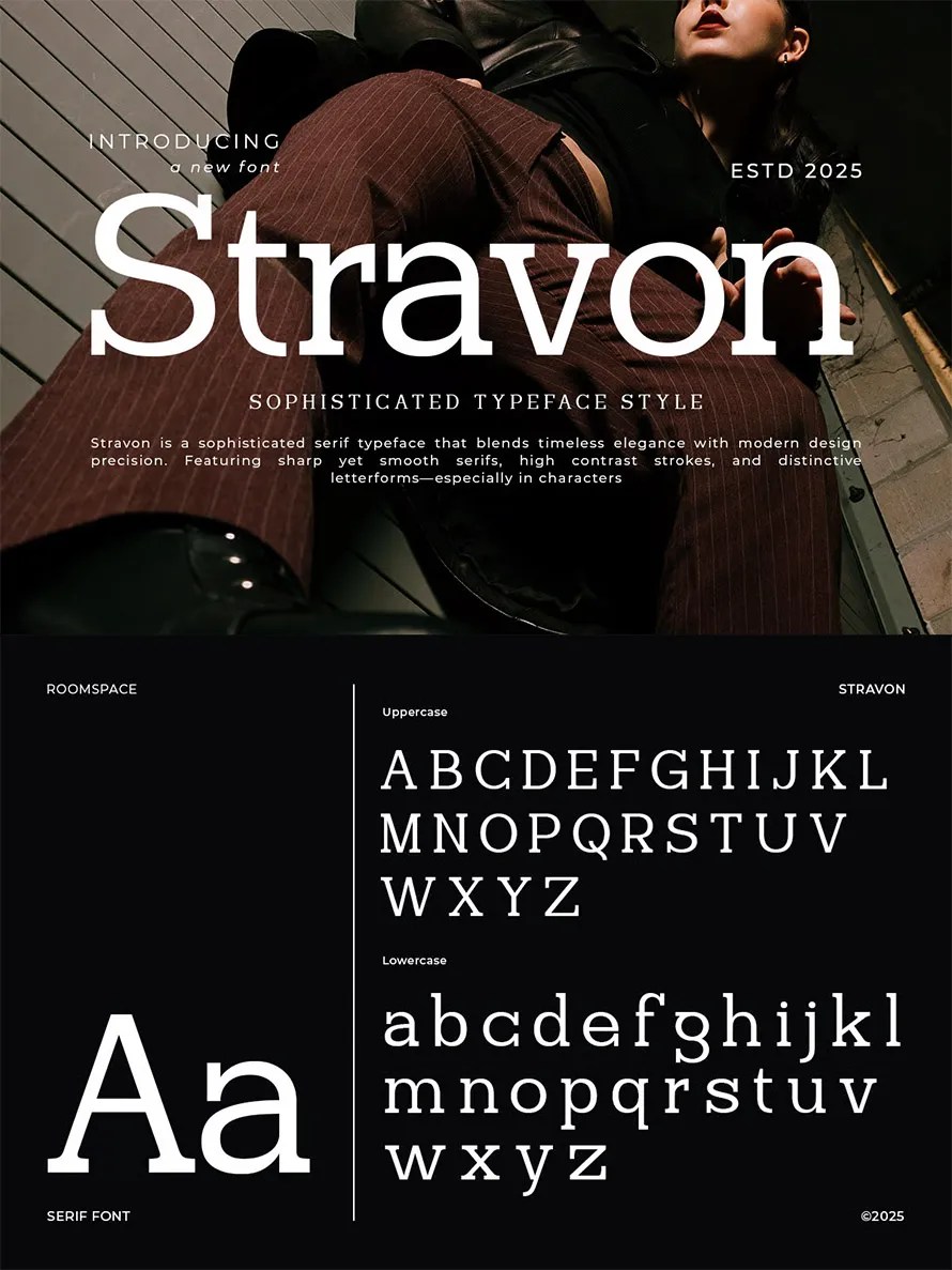 Stravon Corporate Logo Modern Elegant Font