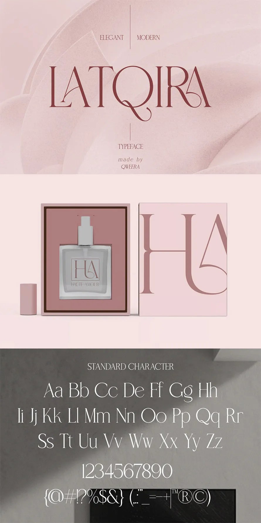 Latqira Modern Elegant Logo Ligature Serif Font