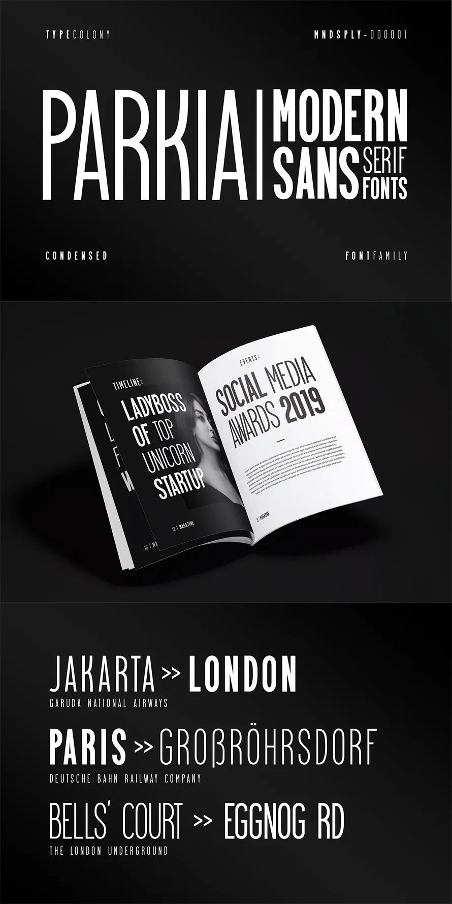 Parkia Condensed Typeface