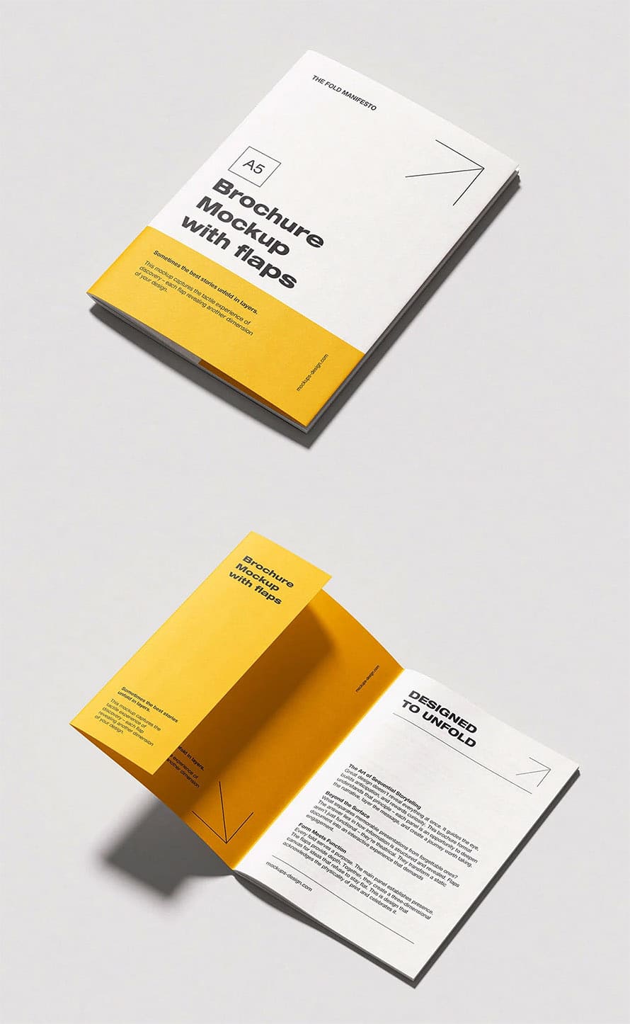 A5 Brochure with Flaps Mockup