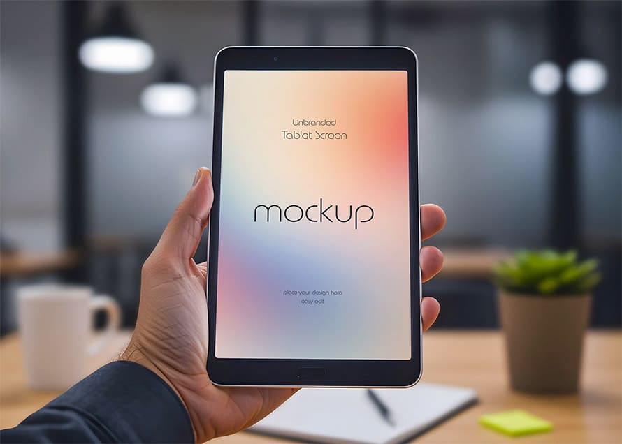 Free Unbranded Tablet Screen Mockup