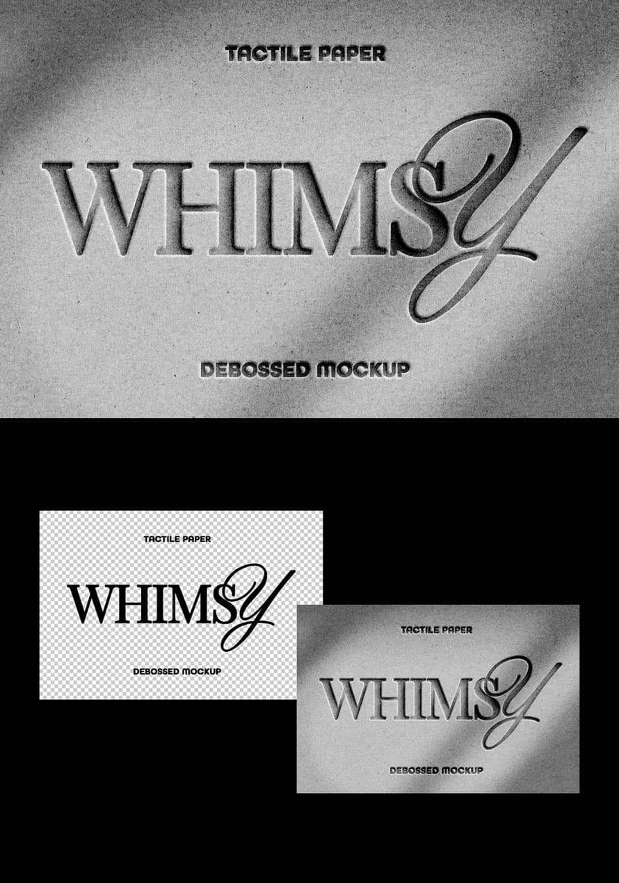 Free Tactile Paper Debossing Mockup