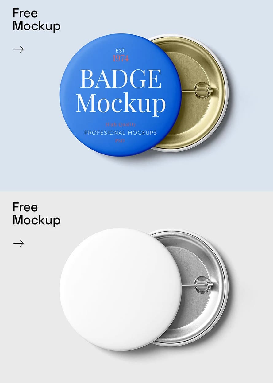 Free Round Badge Mockup