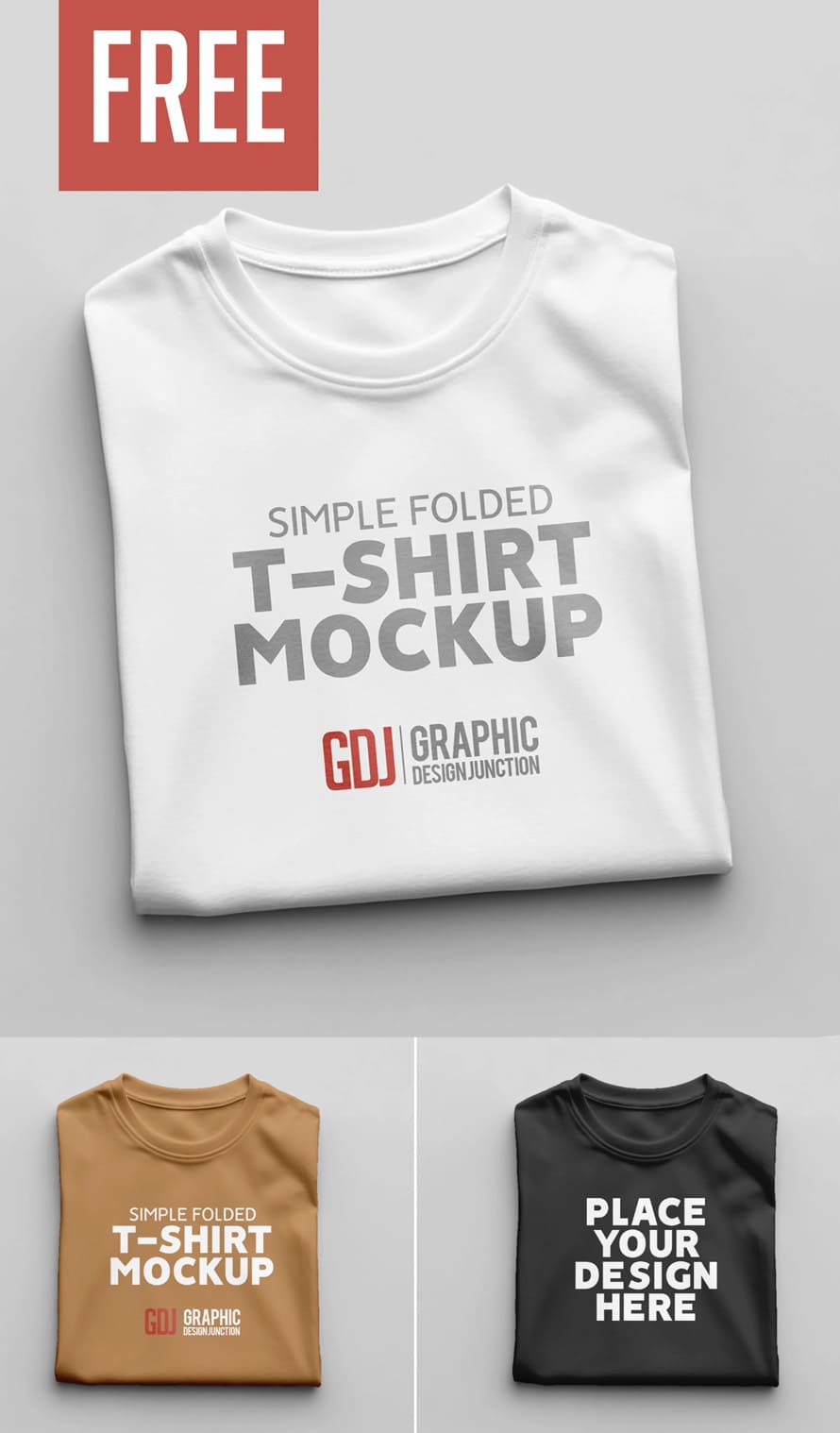 Free Folded T-Shirt Mockup PSD
