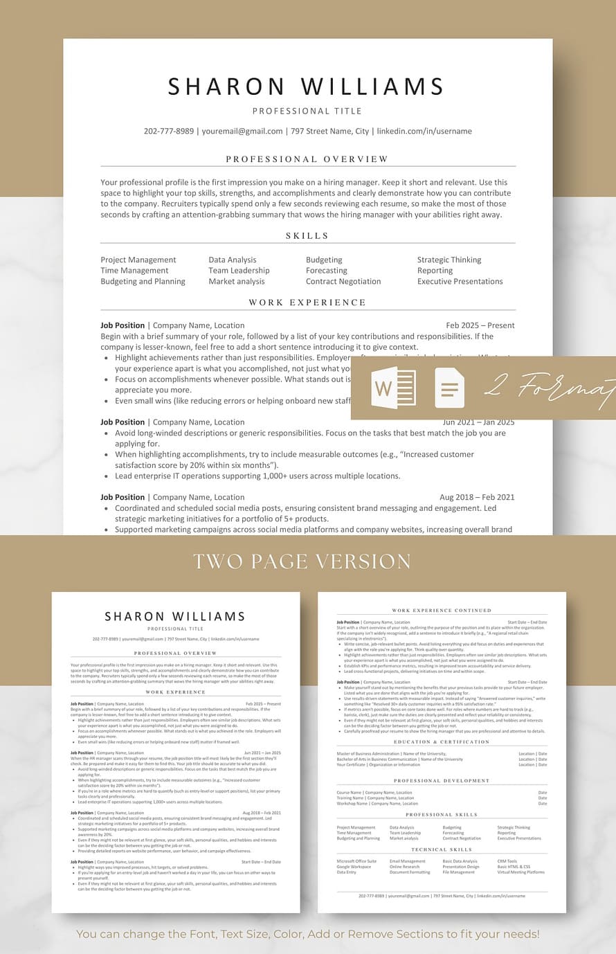 Ats Resume Template | Modern Resume