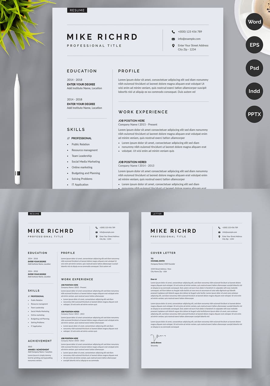 Minimalist Cv Resume Template