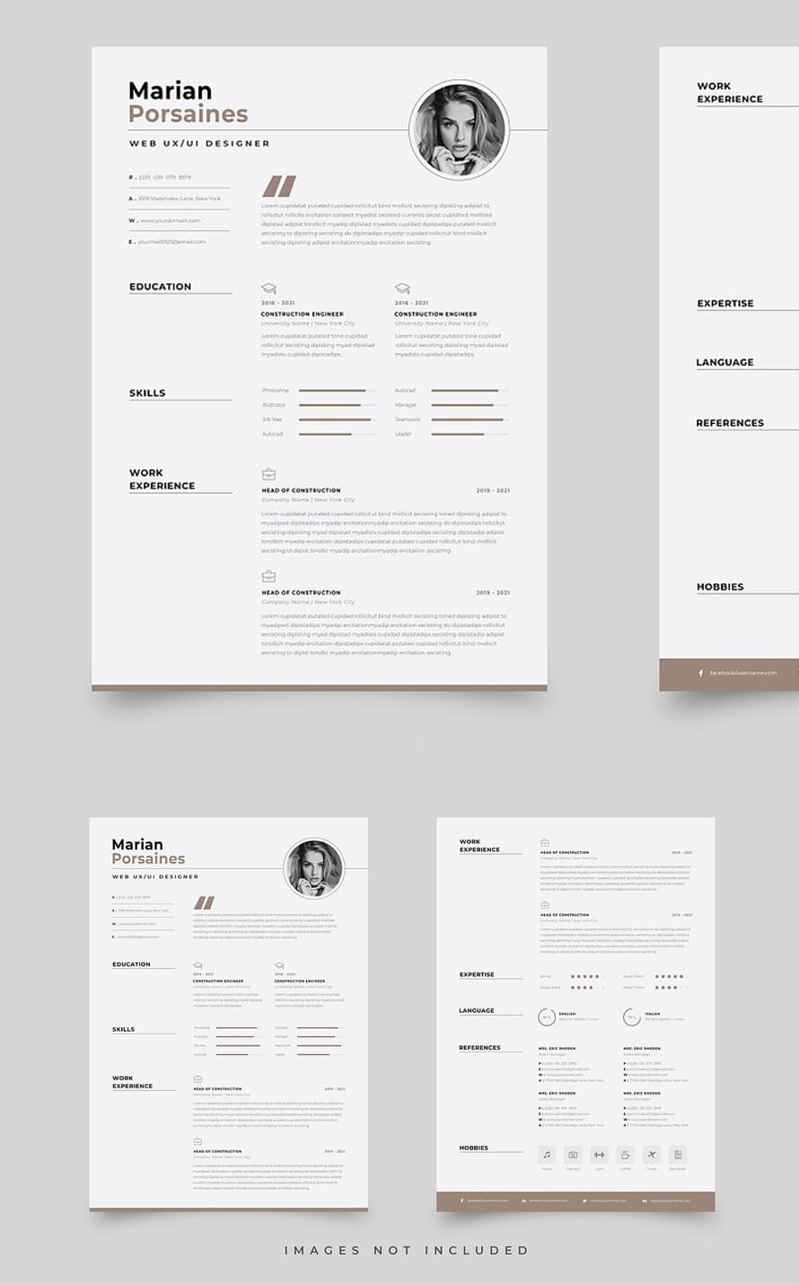 Resume Template Word Bundle Cv Resume
