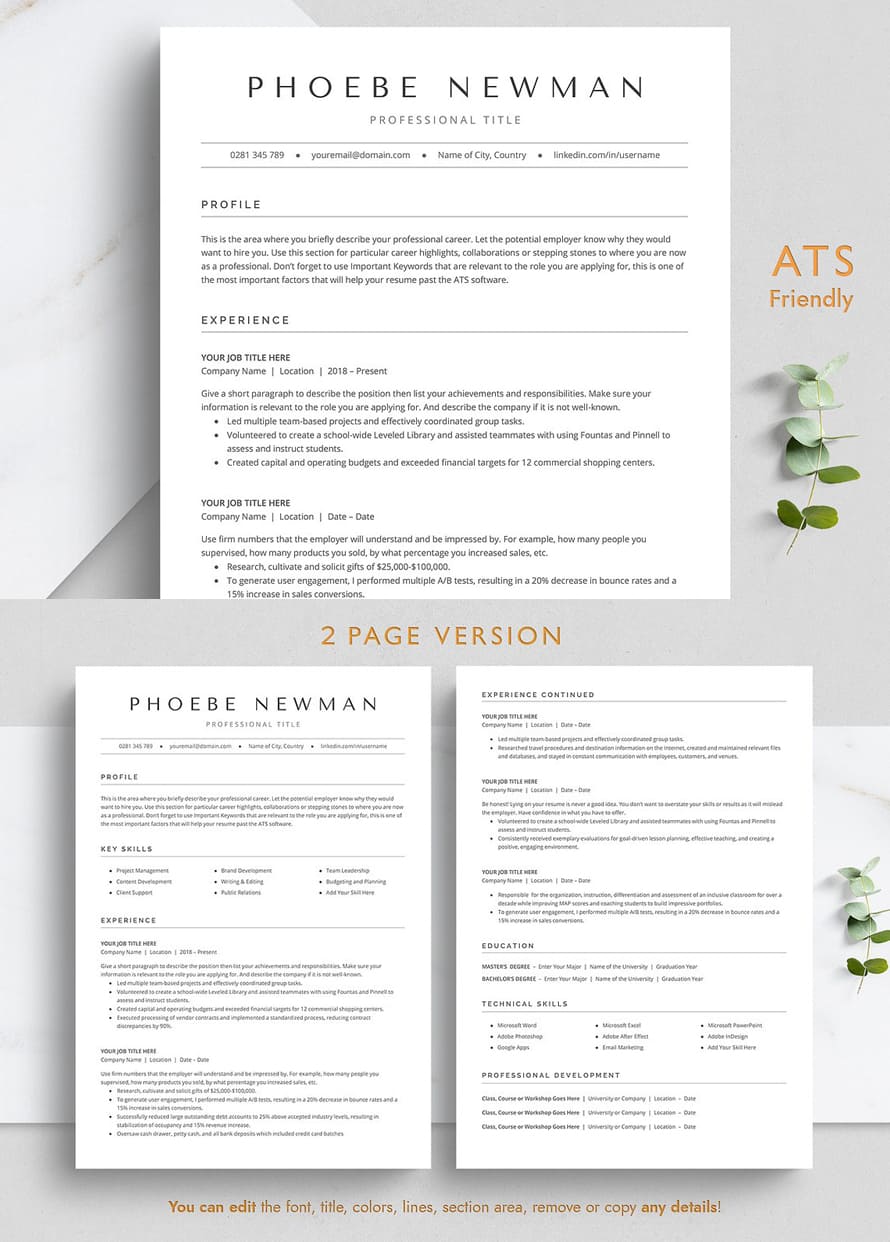 Modern Ats Resume Template