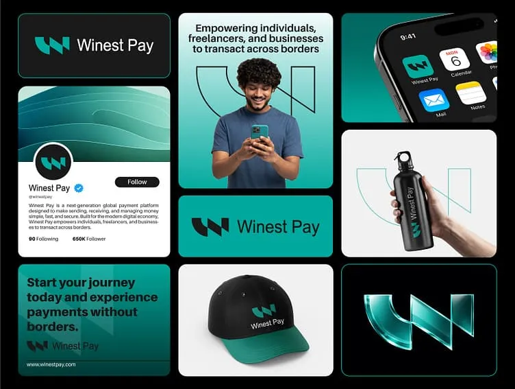Digital Payment Logo Winest Pay Branding by Farhad Hossain