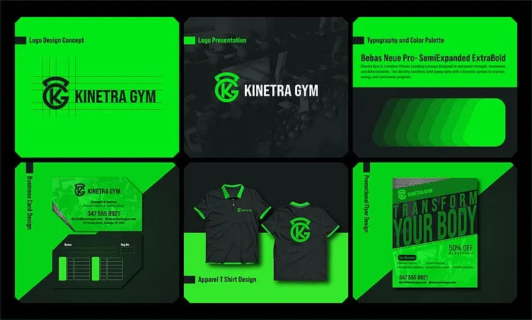 Kinetra Gym Branding Identity Design by Aditi Roy