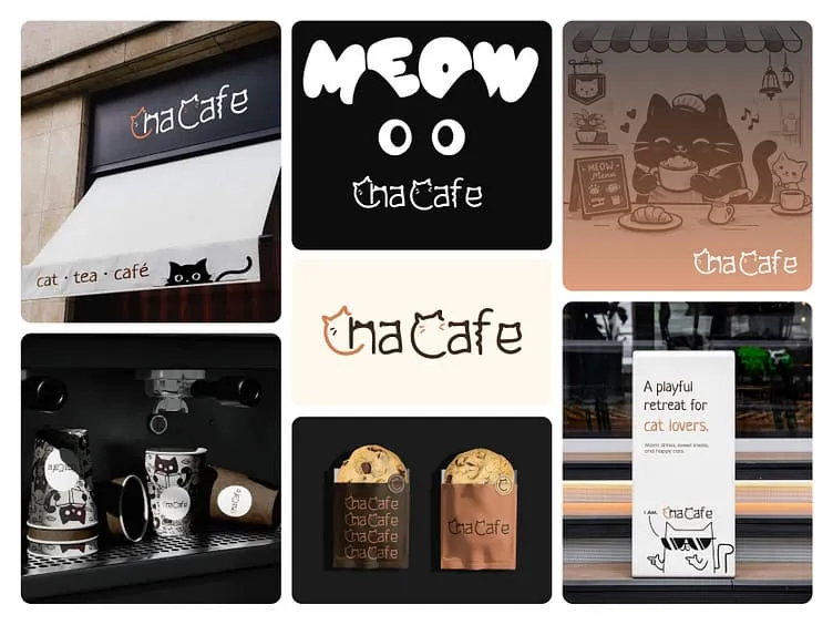 ChaCafe | Cat Cafe logo and Branding by M. Russhel
