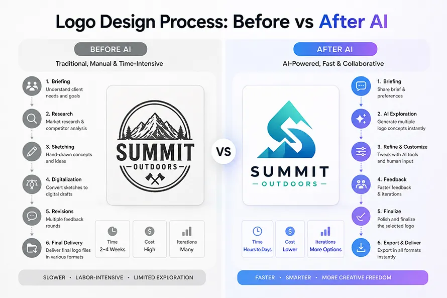 Logo Design Process: Before vs After AI