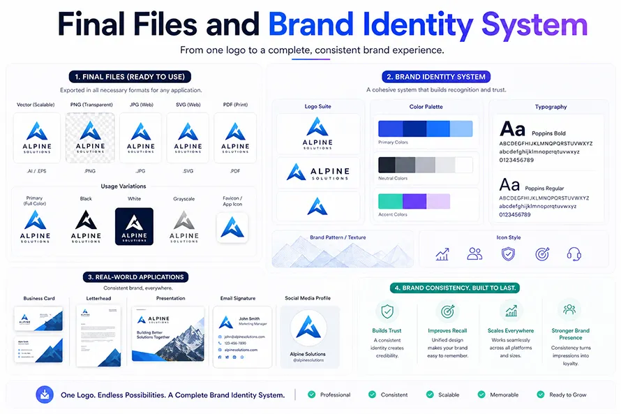 logo files and brand identity system