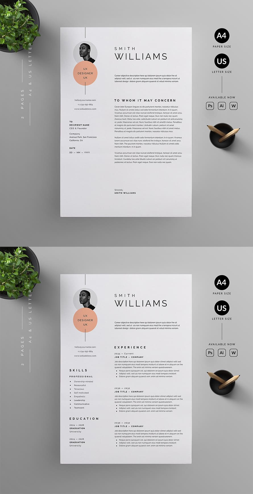 Modern And Professional Resume And Letterhead