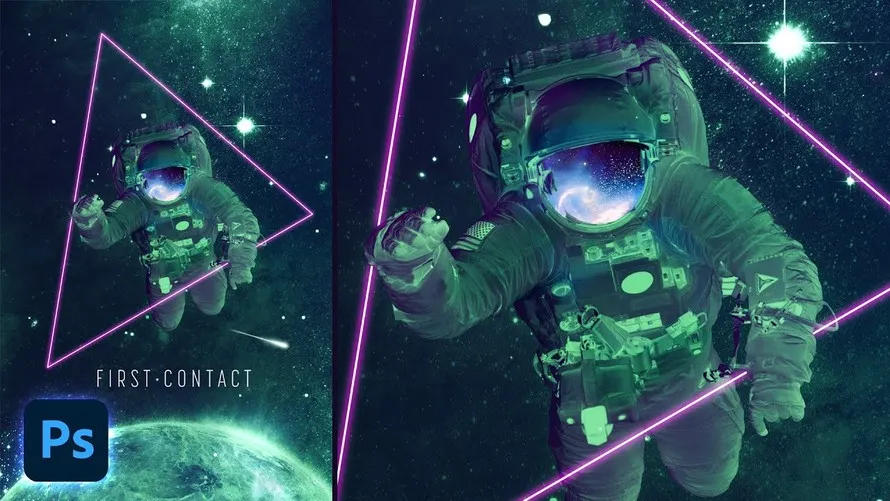Duotone Neon Light Space Poster Photoshop Tutorial Duotone Neon Light Space Poster Photoshop Tutorial