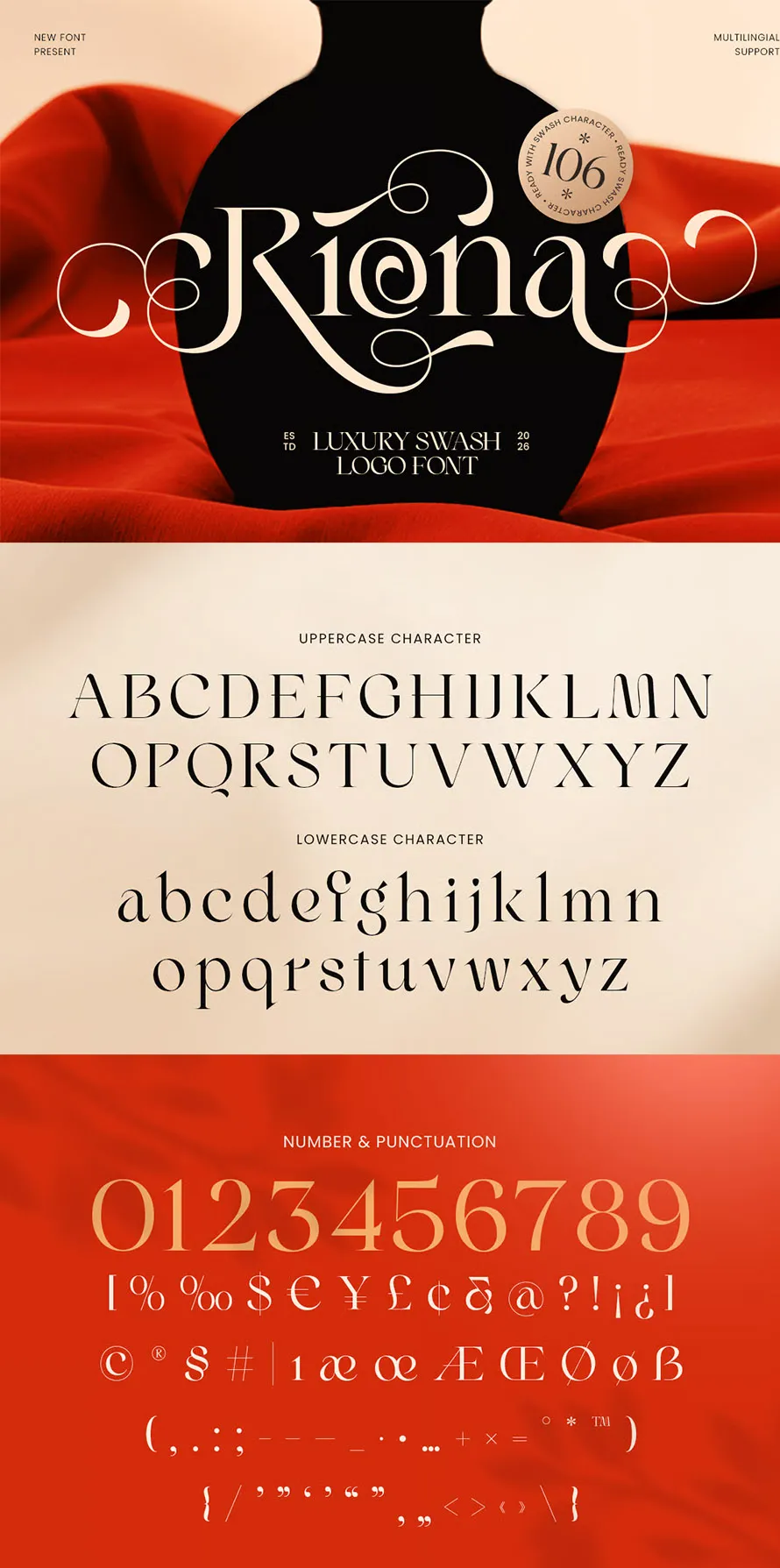 Riona - Modern Swash Logo Font Riona - Modern Swash Logo Font