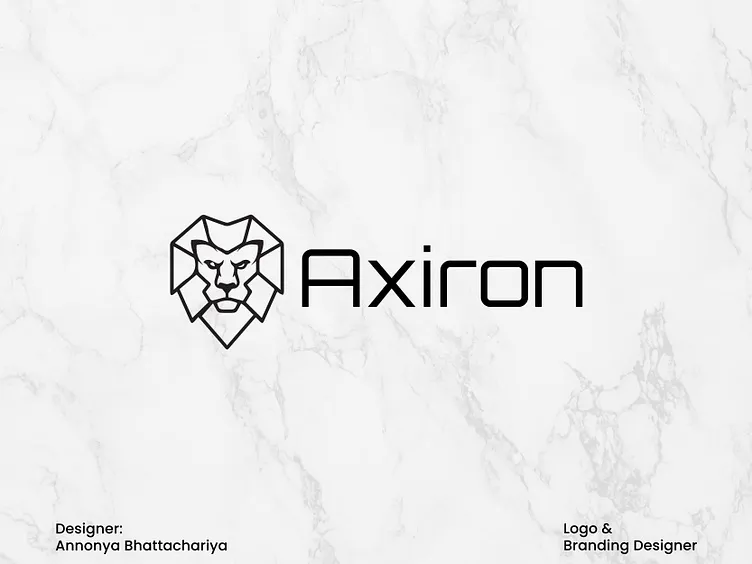 Axiron — Lion Logo Design - Modern Geometric minimal logo design by Annonya Bhattachariya