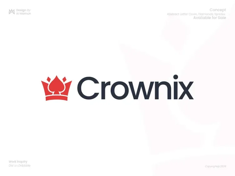 Crownix Logo Design - Luxury Casino  & Betting Brand Identity by Al Mamun - Logo  & Branding Expert