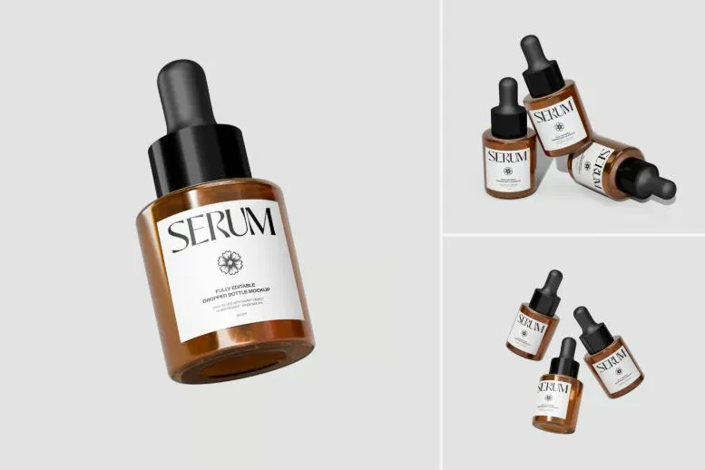 Cosmetic Serum Dropper Bottle Mockup