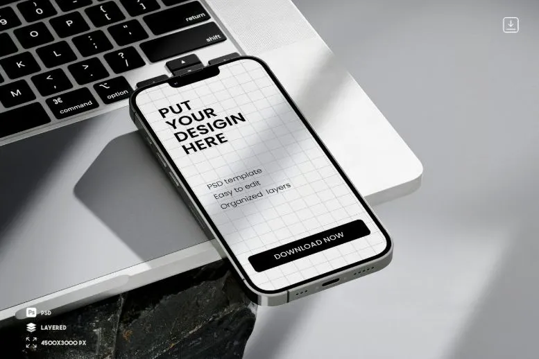 Smartphone Screen App Presentation Mockup