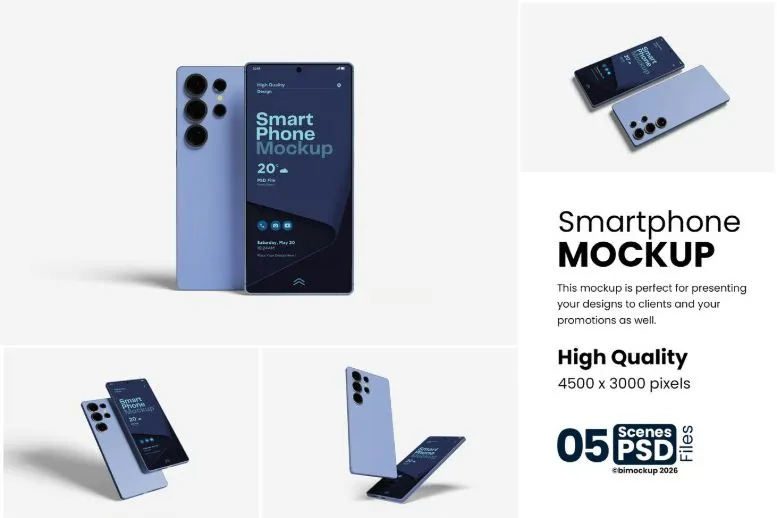 Smartphone Mockup Set for App and UI Presentation