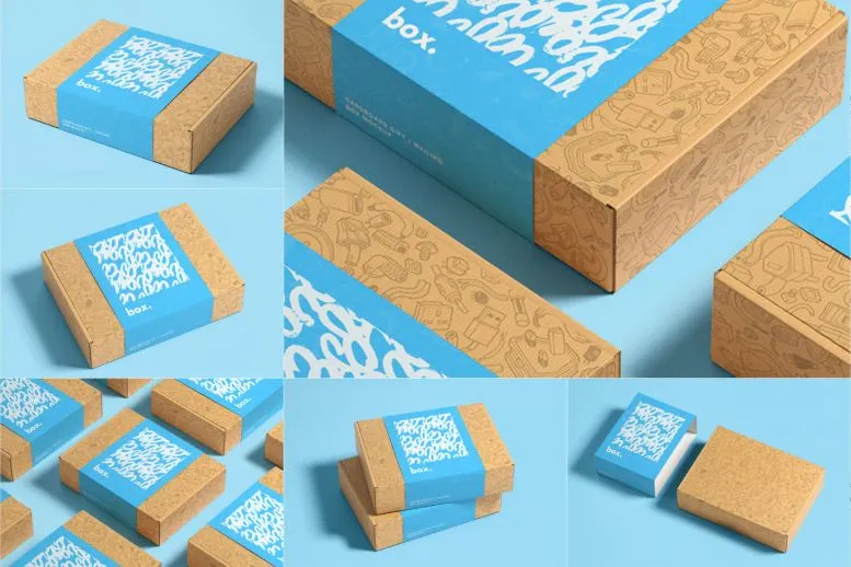 Box with Sleeve Mockup for Packaging