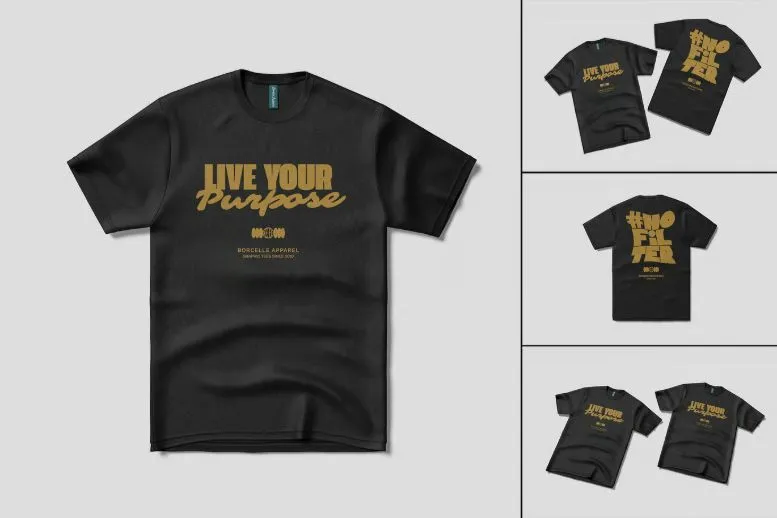 Front and Back Design T-Shirt Mockup
