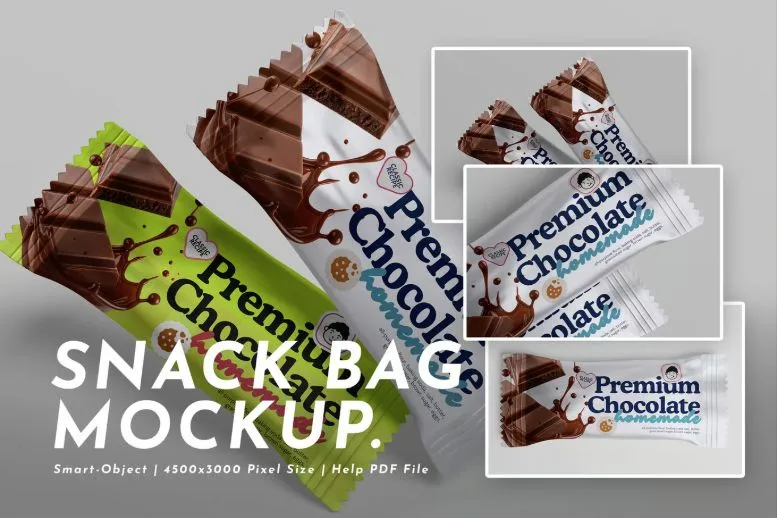 Snack Bag Display Mockup