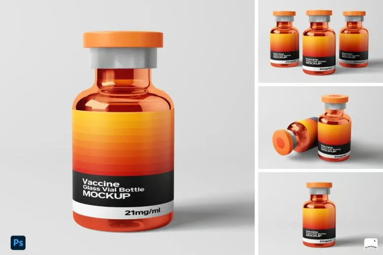 Vaccine Vial Bottle Mockup