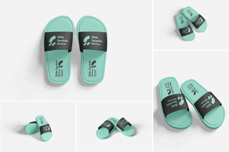 Slide Sandals Mockup Set for Footwear and Branding