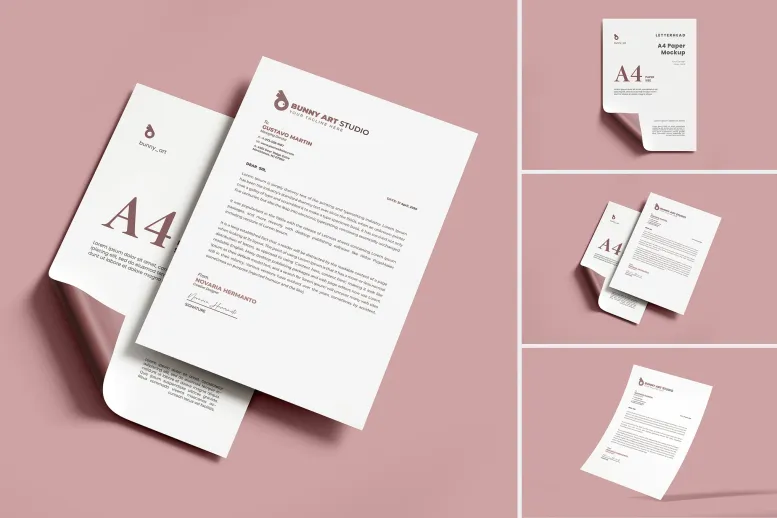 3 Letterhead Mockup Sets