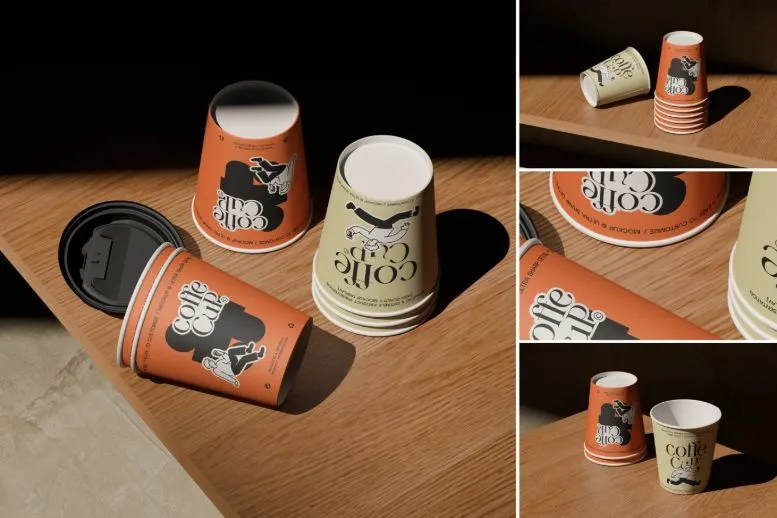 Cafe Takeaway Coffee Cup Packaging Mockup