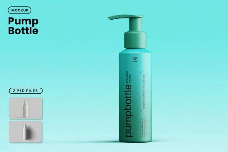 Skincare Pump Bottle Mockup