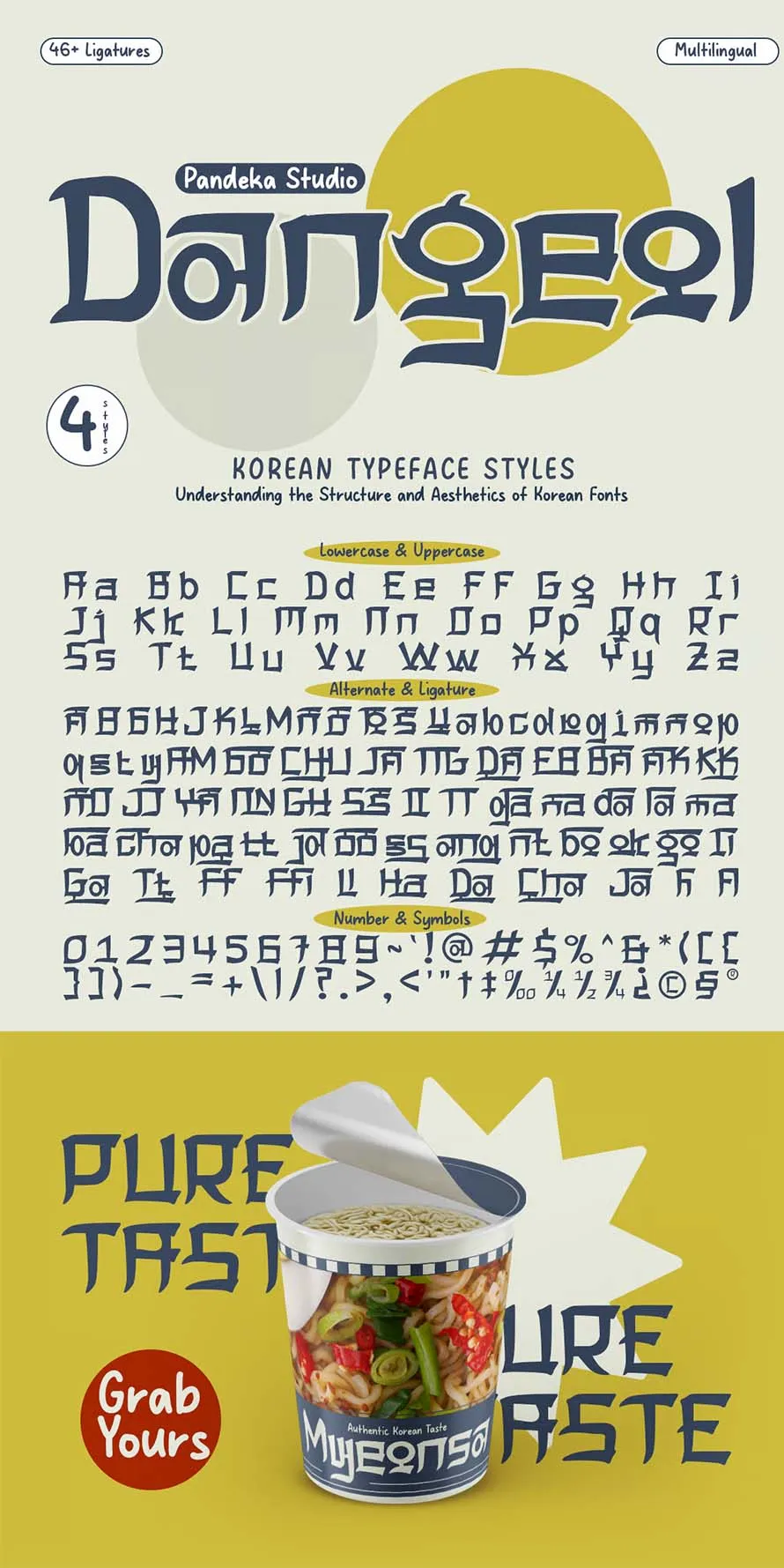 Dangeol - 4 Korean Styles Font