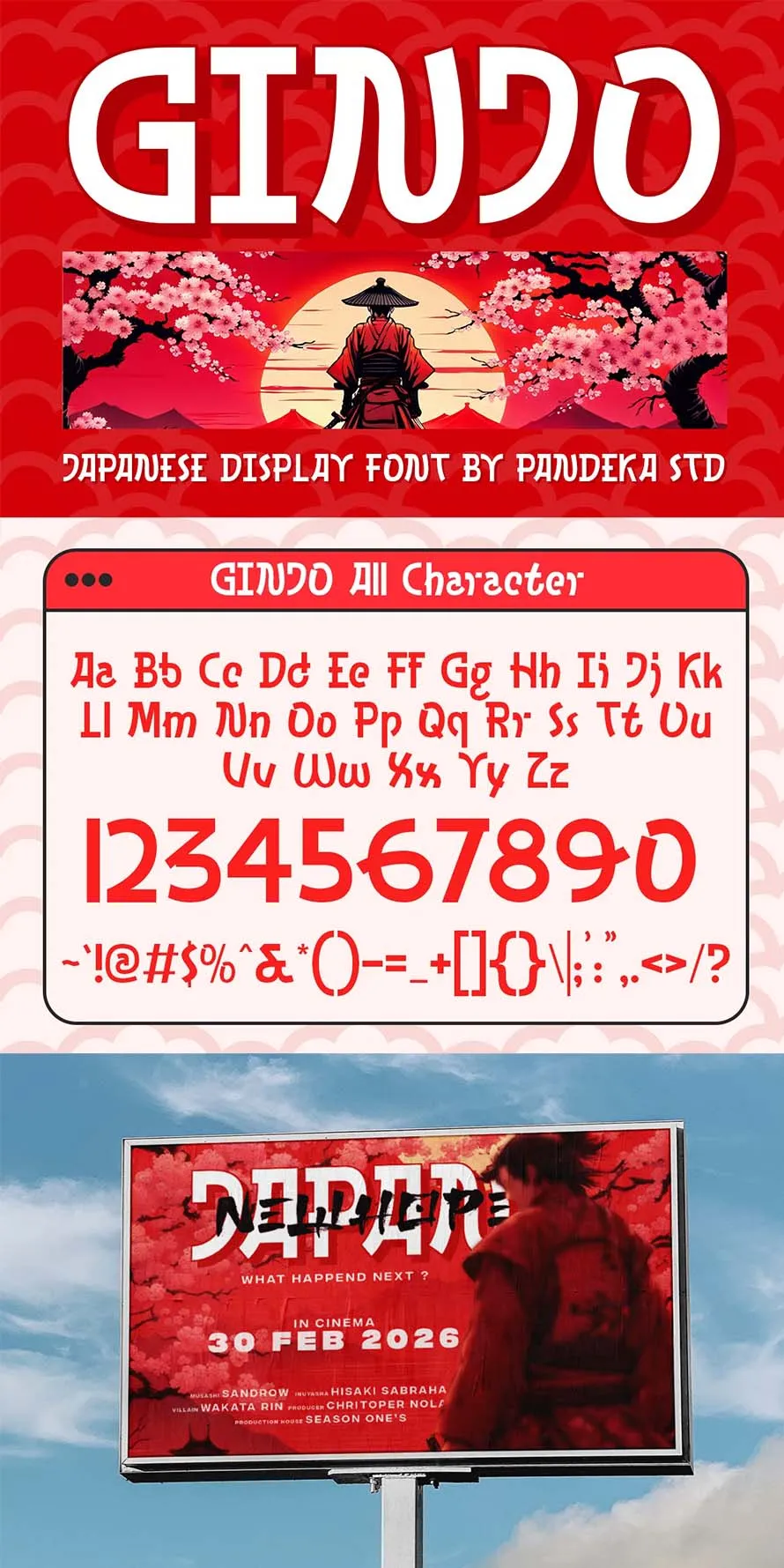 Ginjo - 3 Modern Japanese Font
