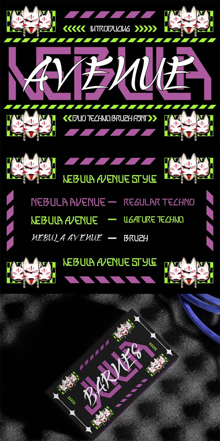 Nebula Avenue - Duo Techno Brush Font