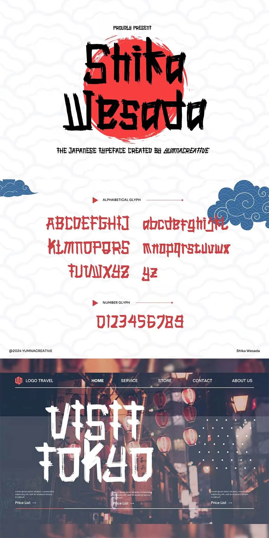 Shika Wesada - Japanese Brush Font