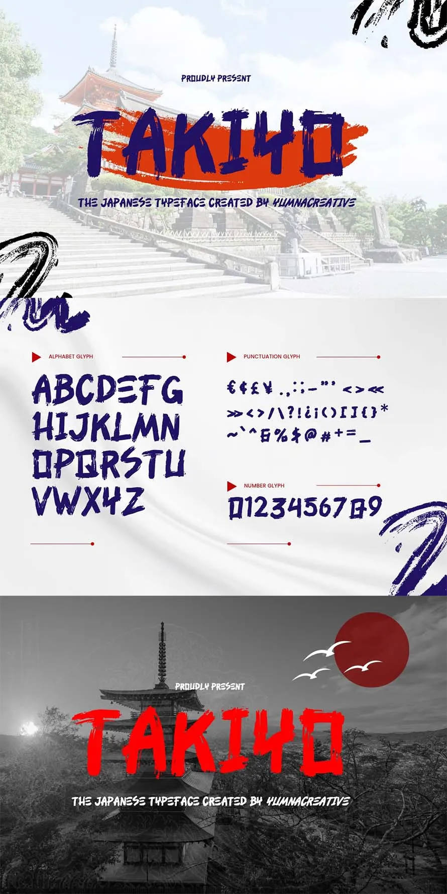 Takiyo - Textured Brush Font