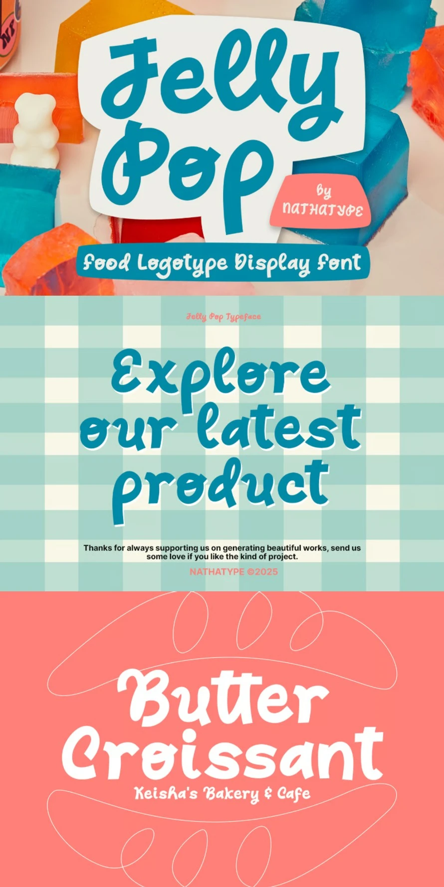 Jelly Pop - Food Logotype Display Font