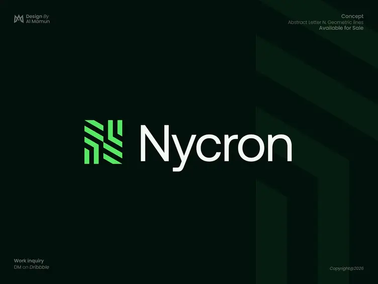 Nycron - Minimal Tech Logo Design Concept by Al Mamun - Logo & Branding Expert