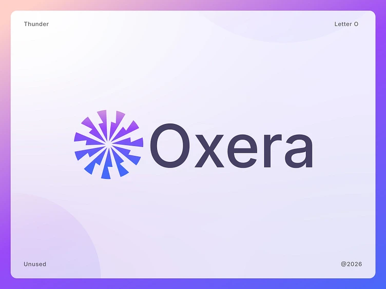 Oxera – Abstract Letter O Thunder Logo Design by Artex