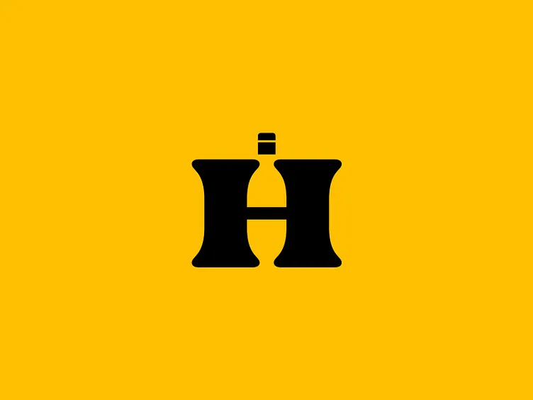 H Monogram Wine Bottle Logo Design by TURJA STUDIO I Logo & Brand Expert