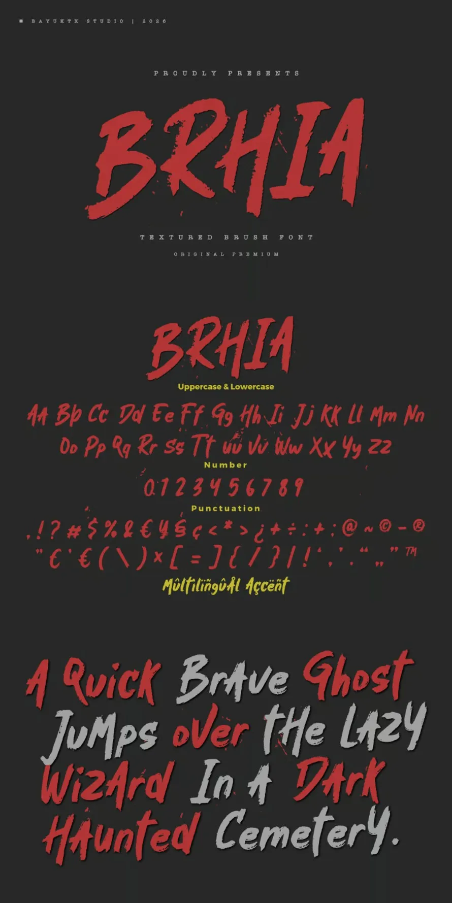 Brhia a Textured Brush Font Brhia a Textured Brush Font