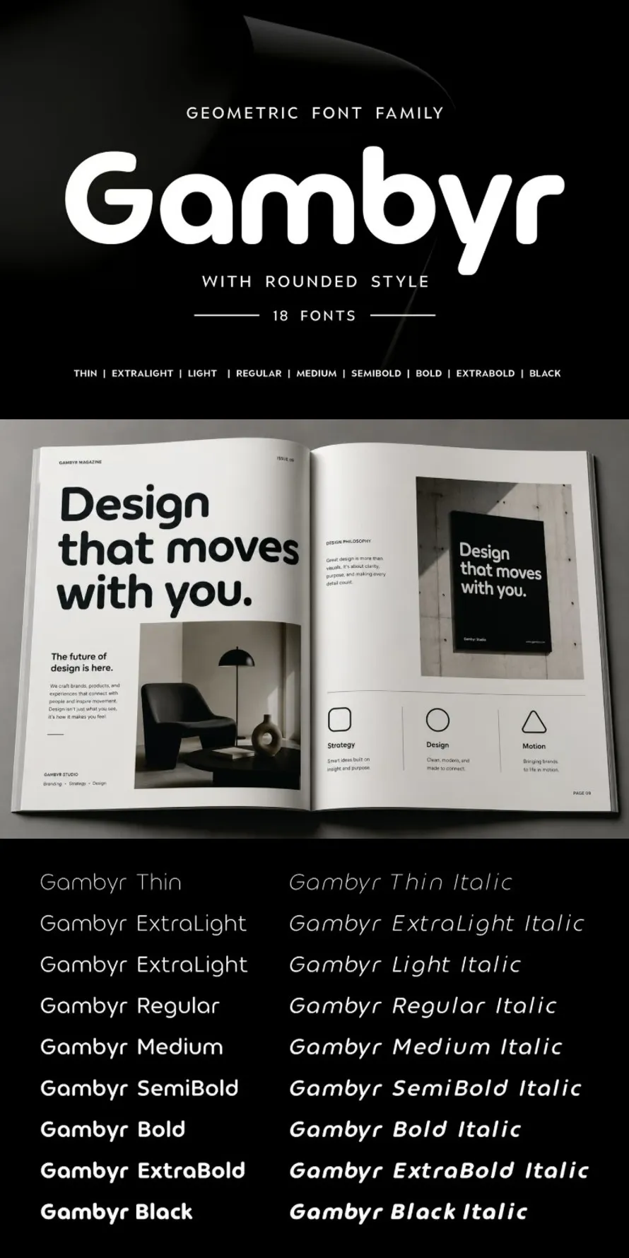 Gambyr – Geometric Font Family Gambyr – Geometric Font Family