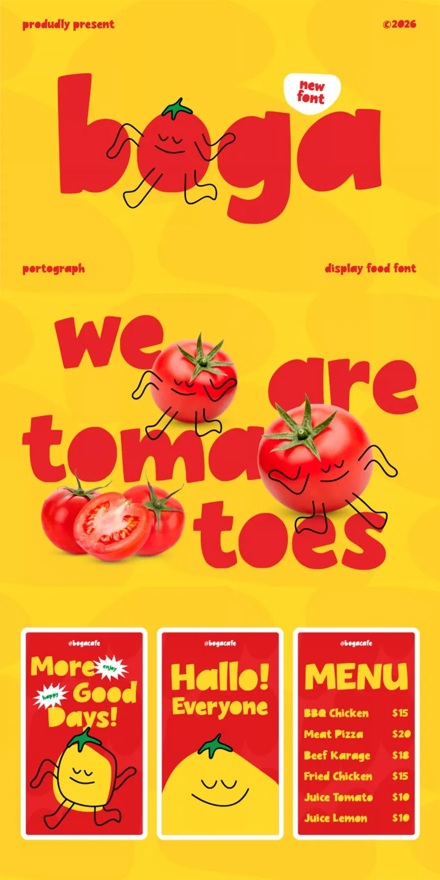 Boga - Food Font Boga - Food Font
