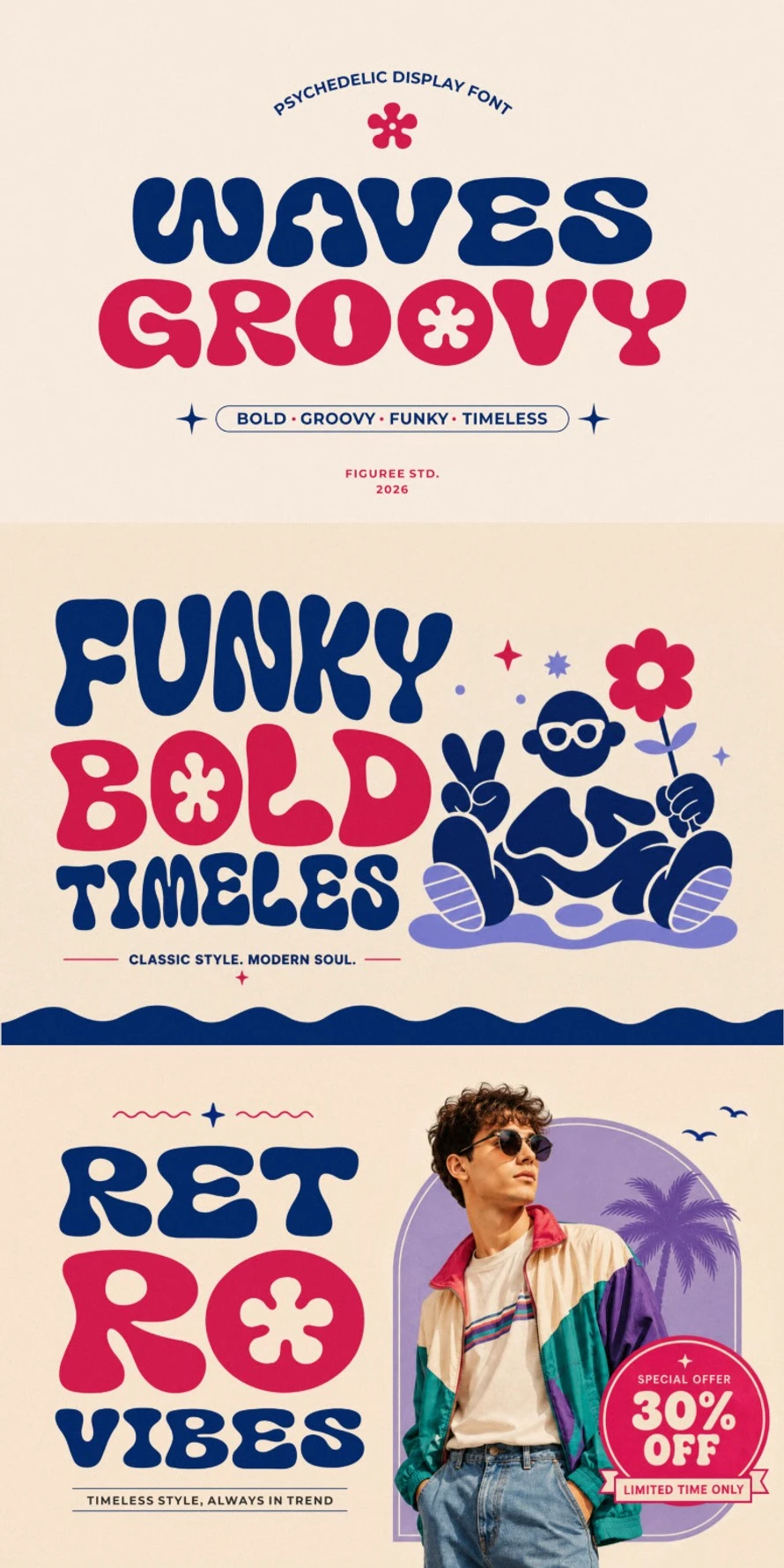 Groovy Waves - Psychedelic Retro Font Groovy Waves - Psychedelic Retro Font