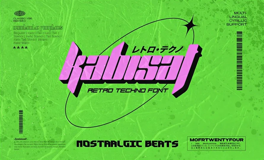 Kabisat Retro-techno Y2k Font Kabisat Retro-techno Y2k Font